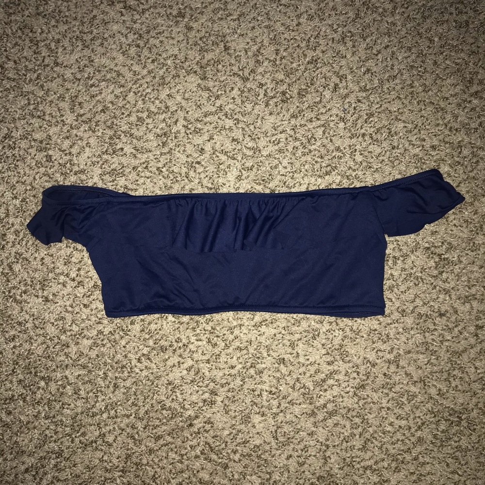Polo Ralph Lauren Navy Blue Off The Shoulder Top